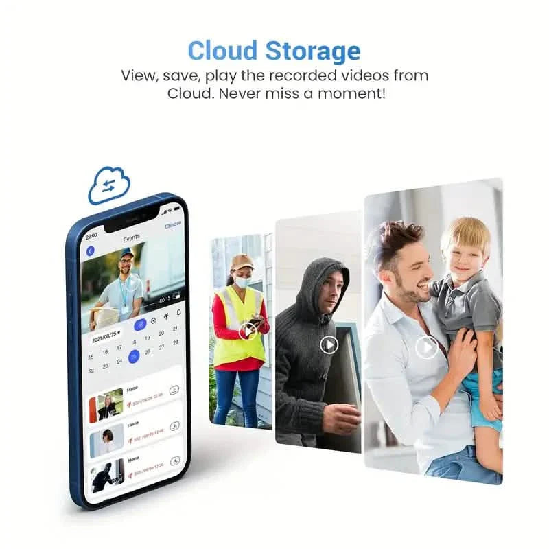 1080P HD Smart Doorbell Camera with AI Detection & Night Vision