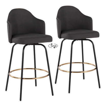 Ahoy - Contemporary Fixed Height Counter Stool Round Footrest (Set of 2)