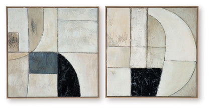 Bexlen - Wall Art Set (Set of 2) - Tan / Taupe / Black