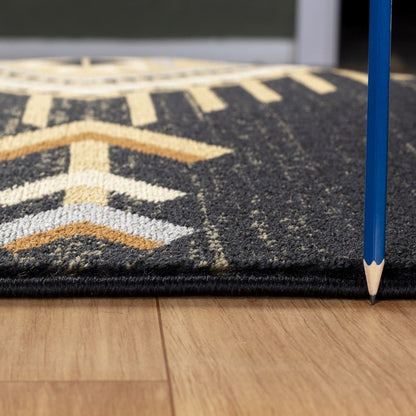 Tribes - 7'10" X 10'3" Southwest Area Rug - Black