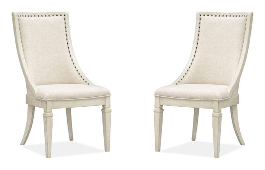 Newport - Dining Arm Chair With Upholstered Seat & Back (Set of 2) - Alabaster