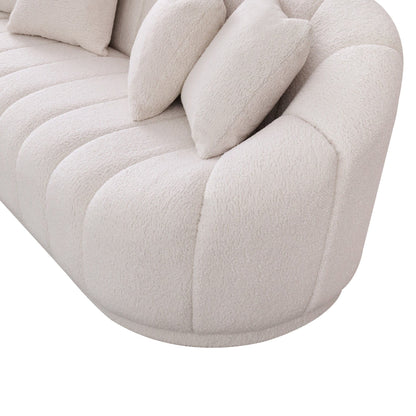 Maximilian - Modern Japandi Style Tight Back Boucle Couches