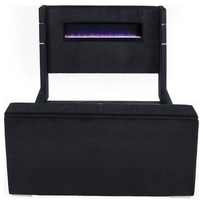 Tisdall California King Flame Visualizer TV Bed Black