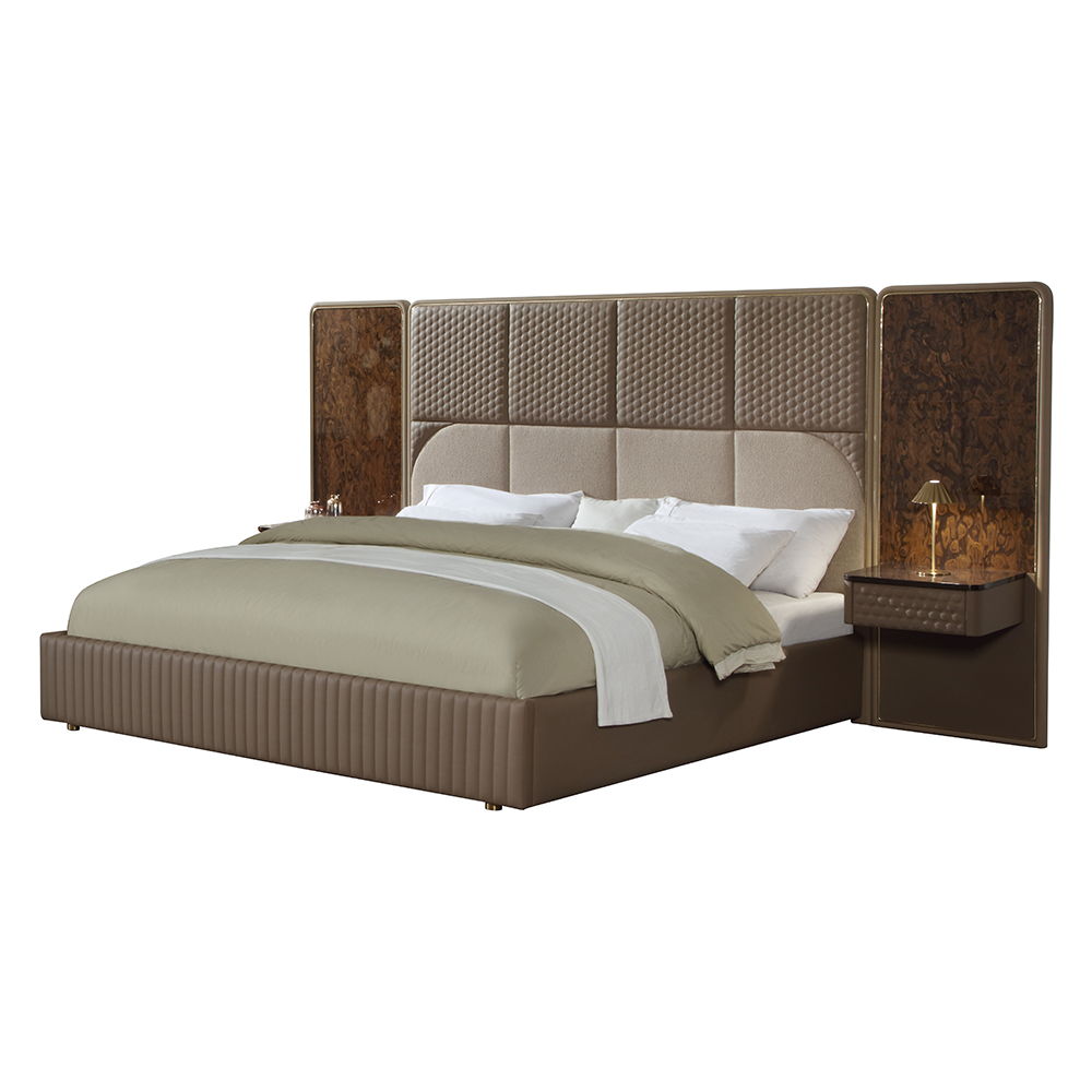 Marcelino - Nightstand With Wall Pier (EK) - Cherry Oak