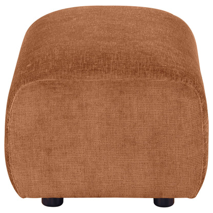 Burnett Chenille Upholstered Ottoman Burnt Orange