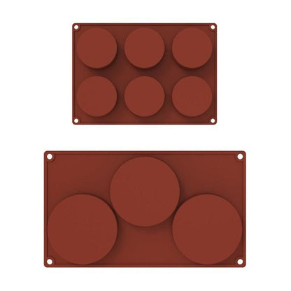 3/6 Silicone Mold Round Circle Shape Fondant Cake Tools Ice Cube Moulds 3D Candy Jelly Making Mould Handmade Soap Molds Round Baking Silicone Mold Circle Chocolate Cake Pie Muffin Sandwiches Eggs Bakeware Kitchen Accessories