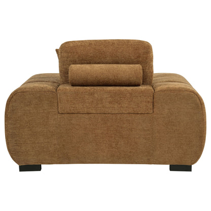 Octavia Upholstered Track Arm Accent Chair Amber