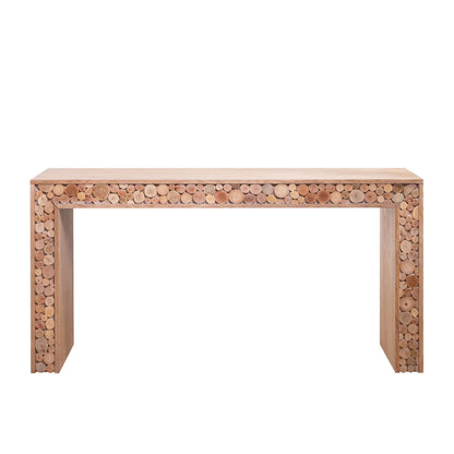Rustic Wood Console Table With Natural Log Accents, Entryway Table, Narrow Sofa Table, Hallway Accent Table, Modern Farmhouse Style - Natural