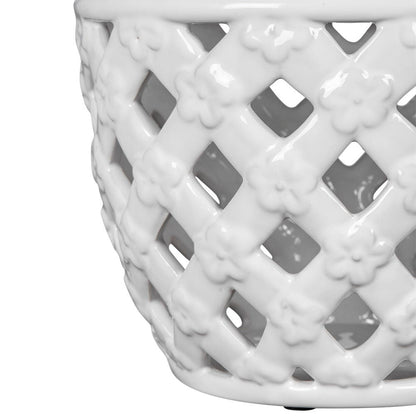Ballas - Bird Lidded Jar - White