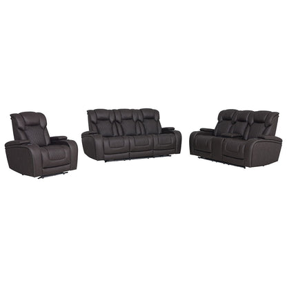 Wendell - Power Motion Sofa With Dropdown Table, Storage, USB & LED - Dark Gray