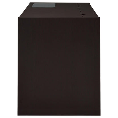 Halston 47-inch 2-drawer Office Desk with Cabinet Cappuccino