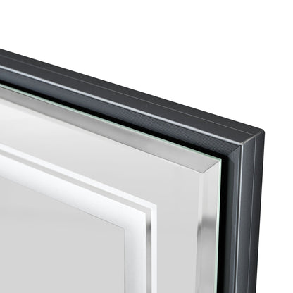 LED Bathroom Beveled Mirror, 3000 - 6000K Gradient Front And Backlit LED Mirror For Bathroom, 3 Colors Dimmable, Ip54 Enhanced Anti Fog