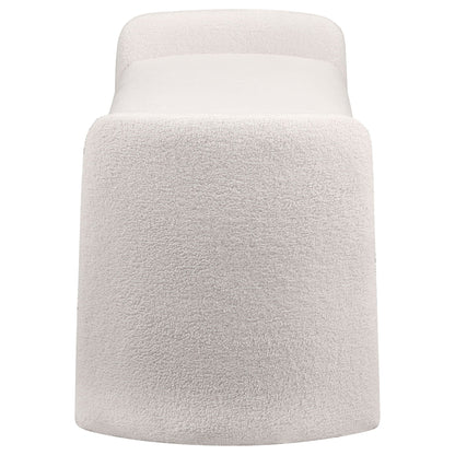 Peoria Velvet Upholstered Accent Bench Ivory