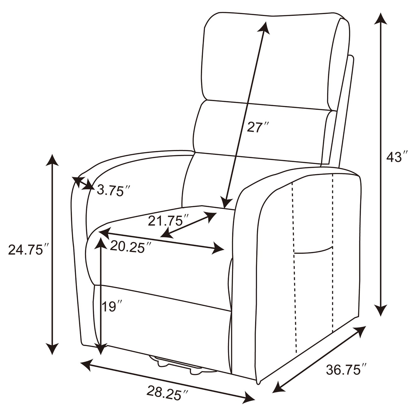 Royston - Upholstered Power Lift Recliner With Remote Comfort - Black