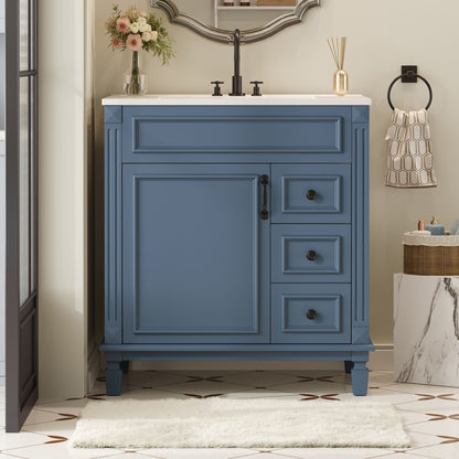 Bathroom Vanity With Sink, Cabinet With 2 Drawers And Adjustable Shelf