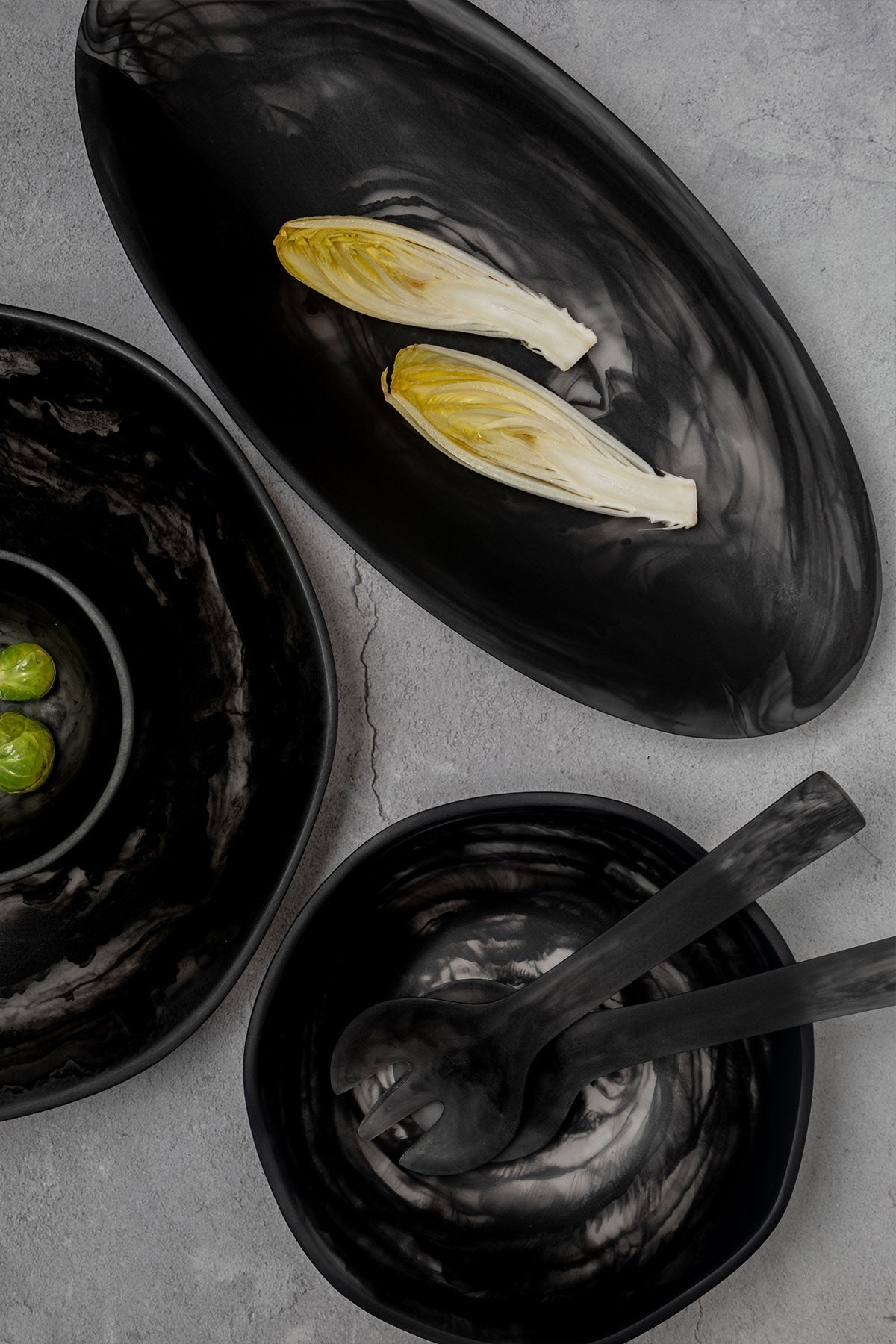 Oval Platter - Black Swirl