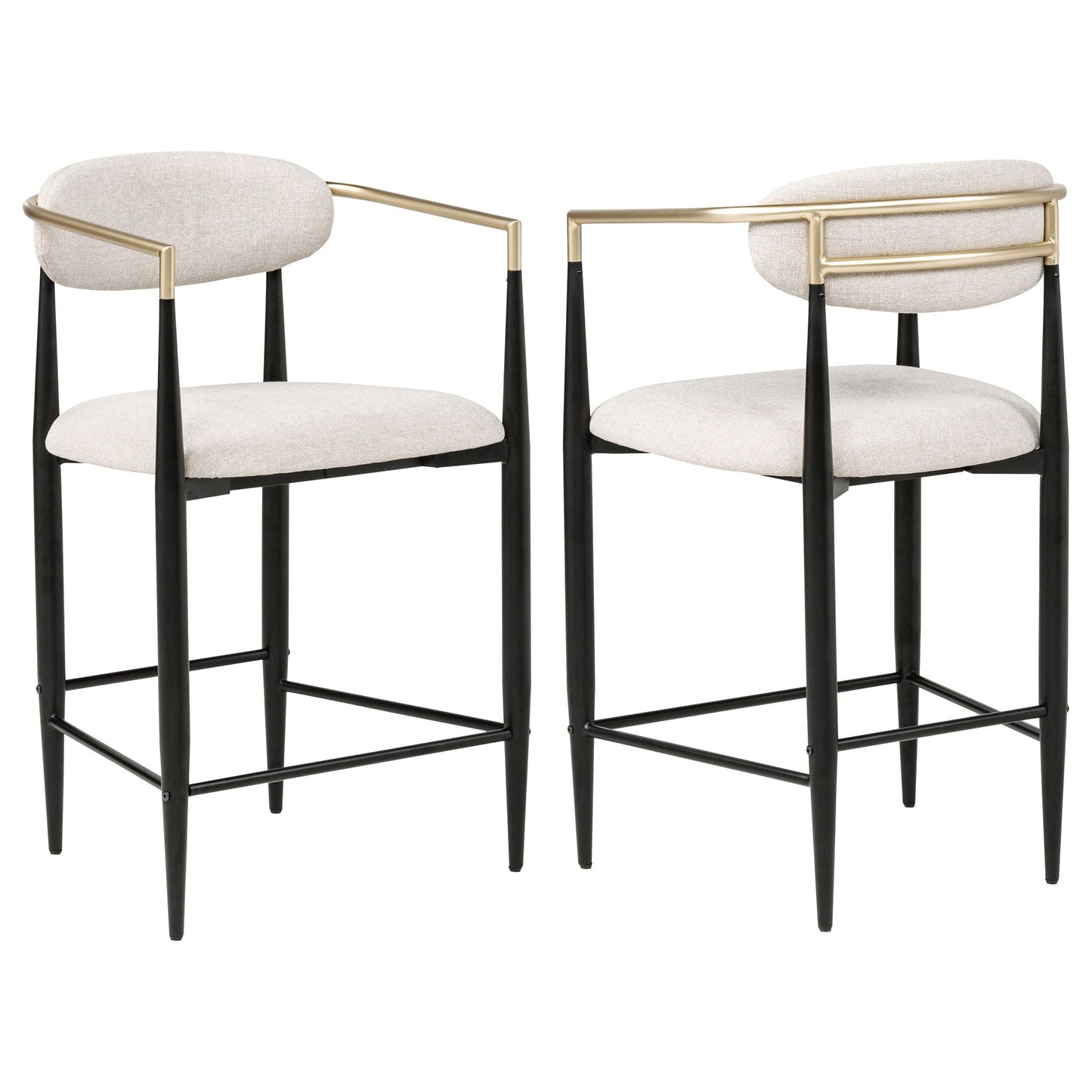 Tina Fabric Upholstered Counter Chair Beige (Set of 2)