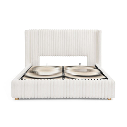 Functional Vertical Striped Bed With Gas Lift Storage