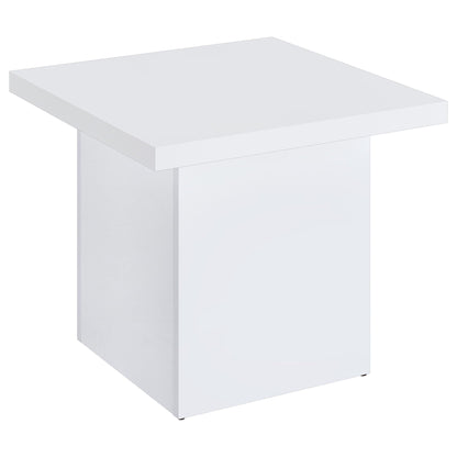 Devar 3-piece Square Coffee End Table Set White High Gloss