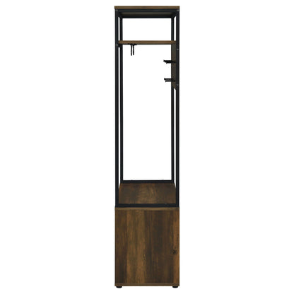 Quincy 2-door Coat Rack Hall Tree Storage Bench Dark Pine
