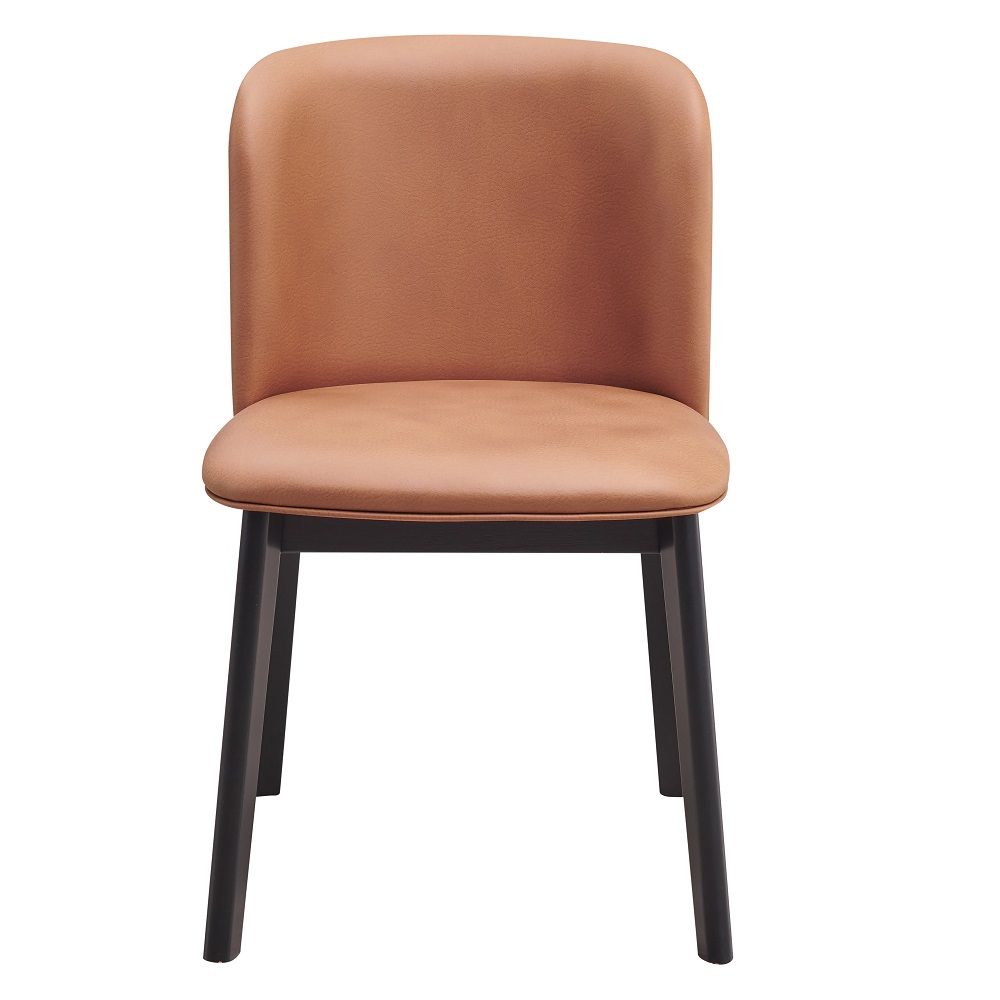 Eliora - Side Chair (Set of 2) - Camel Polish Microfiber & Black