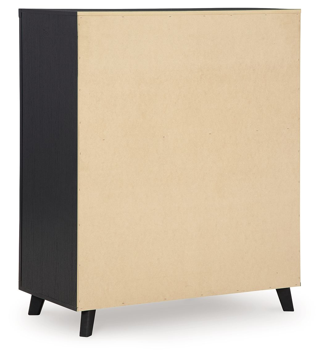 Danziar - Five Drawer Wide Chest - Black