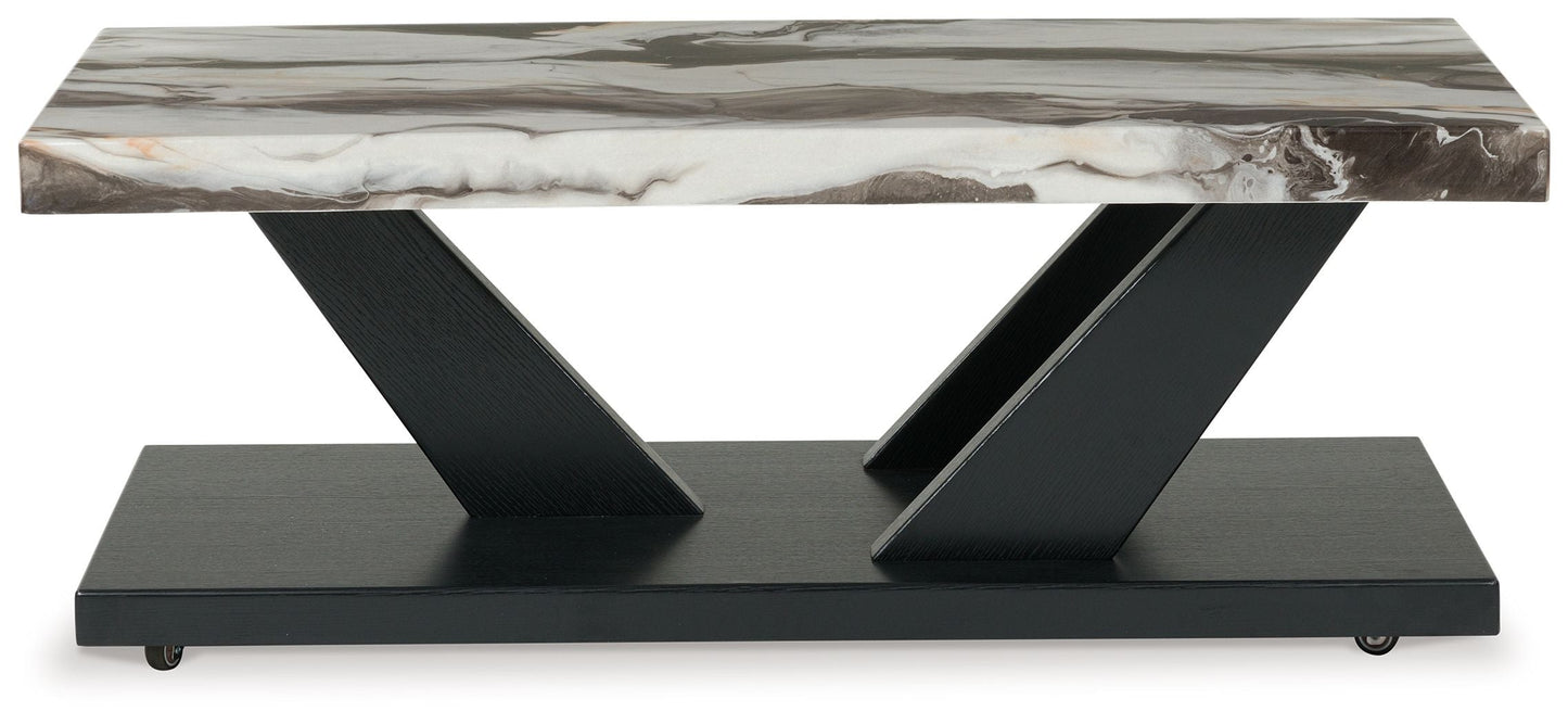 Cendill - Occasional Table Set (Set of 3) - Dark Brown / White / Black
