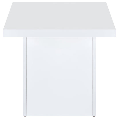 Devar 2-piece Square Coffee End Table Set White High Gloss