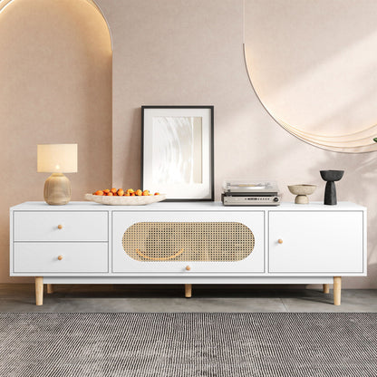 70" TV Stand With Drawers - White