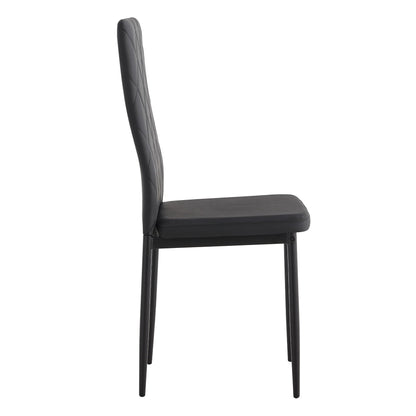 Modern 5 Piece Dining Table Set With Glass Top And Chairs - Black