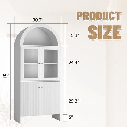 Modern Tech Inspired Dome Cabinet With LED Lighting