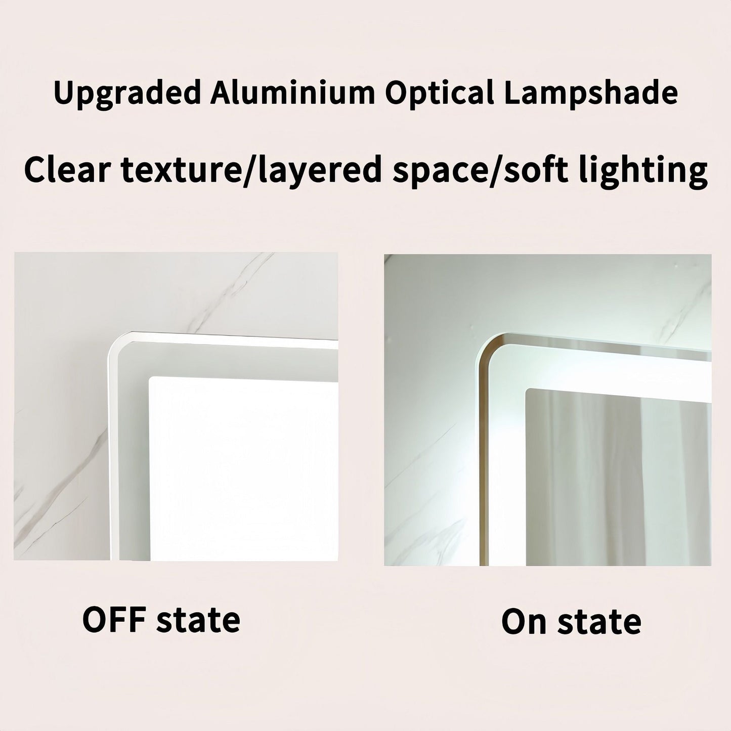 Bathroom Mirror Vanity Mirrors With Front Lights, Wall Mounted, Anti-Fog, Frameless, Horizontal Or Vertical
