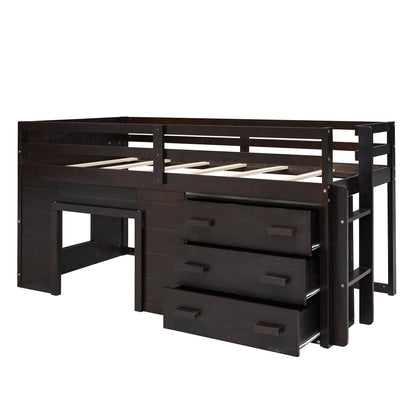 Loft Bed With Cabinet And Shelf