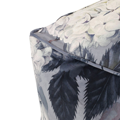 Hazel - Large Square Pouf With Flower Print