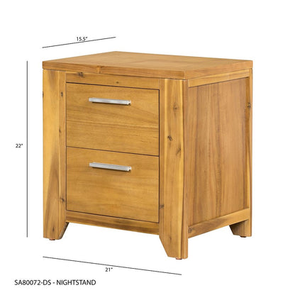 Nightstand - Natural Wood / Brown