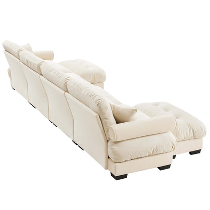 Super Comfort Oversized Modular Sectional Sofa With Movable Ottoman