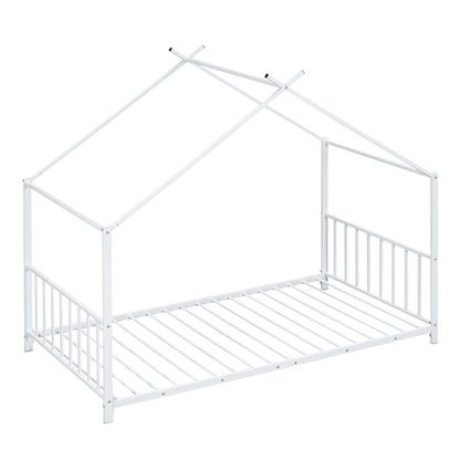 Metal House Platform Bed With Modern Design And Durable Frame