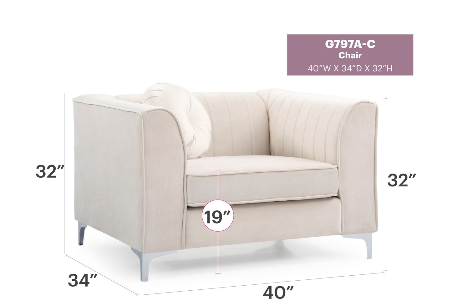 Contemporary Sloped Armchair