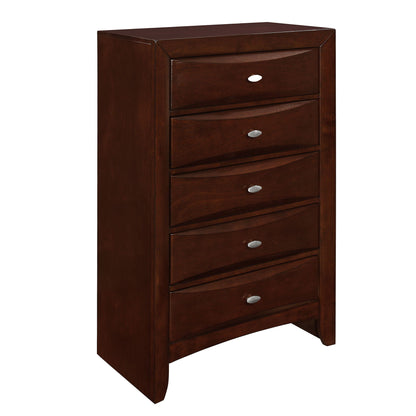 Lucille - 5 Piece Bedroom Set With Storage Drawers And Bookcase Headboard