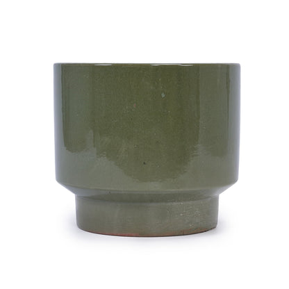 3 Pieces Ceramic Flowerpot, Planter For Patio, Garden Or Windowsills - Antique Light Green