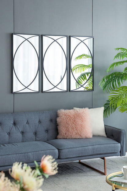 Rectangular Wall Mirrors With Frame, Home Decor For Living Room Bedroom Entryway - Black