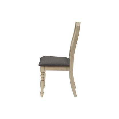 Dining Chair, Upholstered, Side, Transitional (Set of 2) - Gray