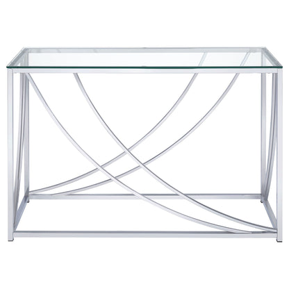 Lille Glass Top Entryway Console Table Accents Chrome