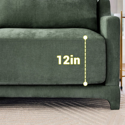 Stylish Sofa With Ottoman And Lumbar Pillows, Ergonomic Design
