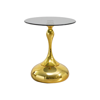 Modern Minimalist Coffee Table With Steel Legs And Tempered Glass Top