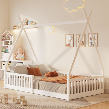 House Shaped Design Bed With Fence
