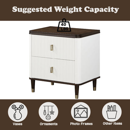 Carena - 5 Piece Bedroom Set (Eastern King Dresser Chest Mirror Nightstand) - Brown / Light Gray / White