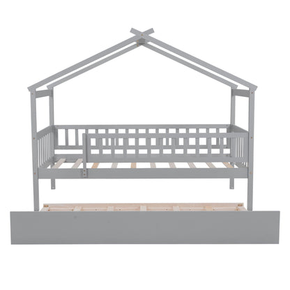 Creativity House Bed With Twin Size Trundle