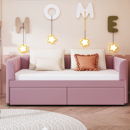 Upholstered Daybed With Ergonomic Design Backrest