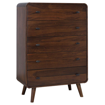 Robyn 5-drawer Bedroom Chest of Drawers Dark Walnut